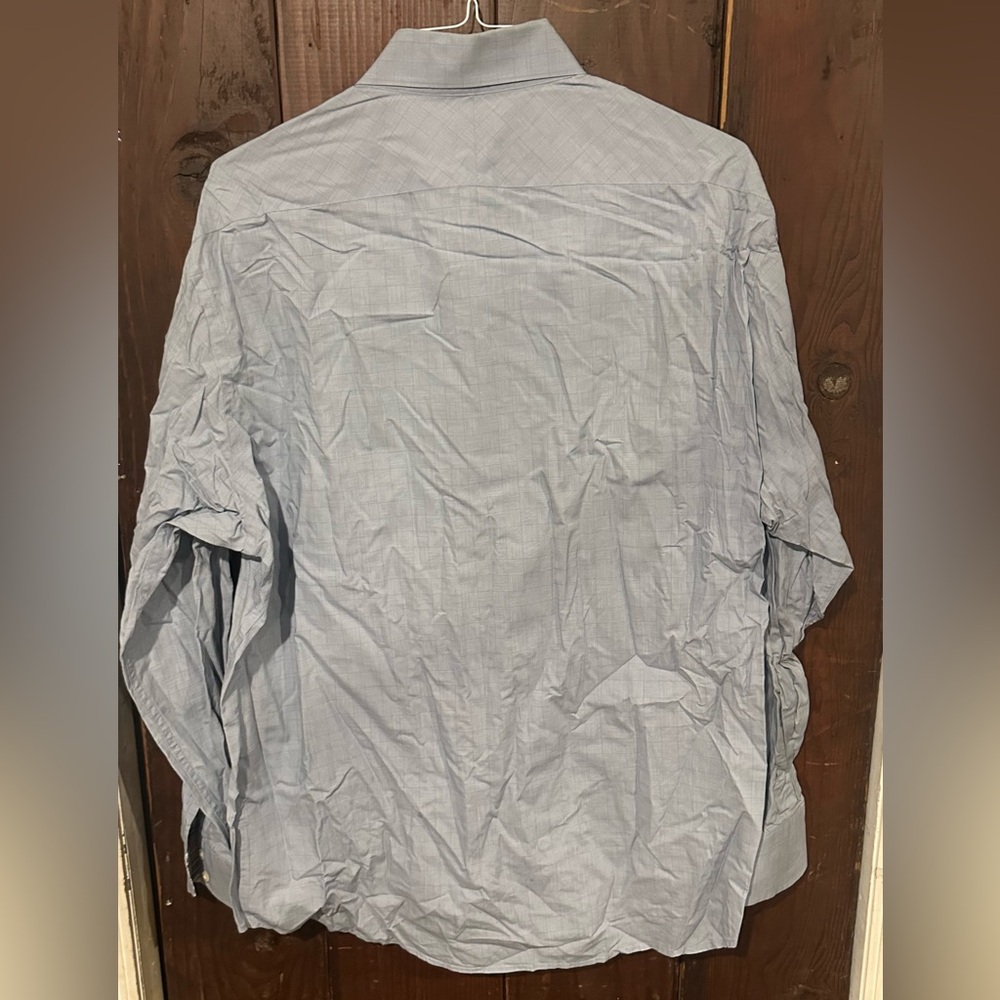EUC! Men's Johnston & Murphy Light Blue XXL Button down Dress Shirt - Picture 3 of 4